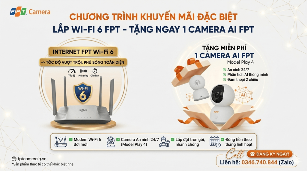 LẮP ĐẶT WIFI FPT TẶNG CAMERA AI